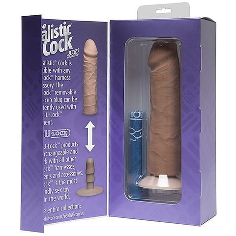 Realistic Cock UR3 Brown 8 inch by Doc Johnson