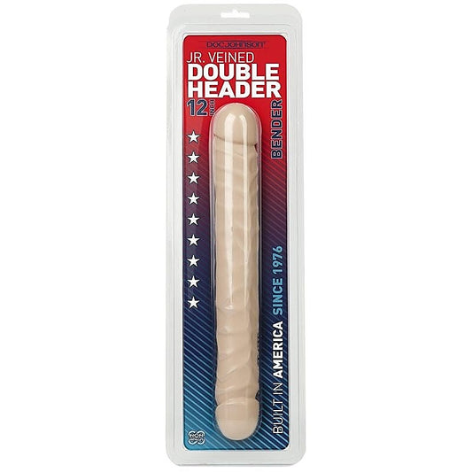 Veined Double Header 12 Inch Realistic Dong by Doc Johnson