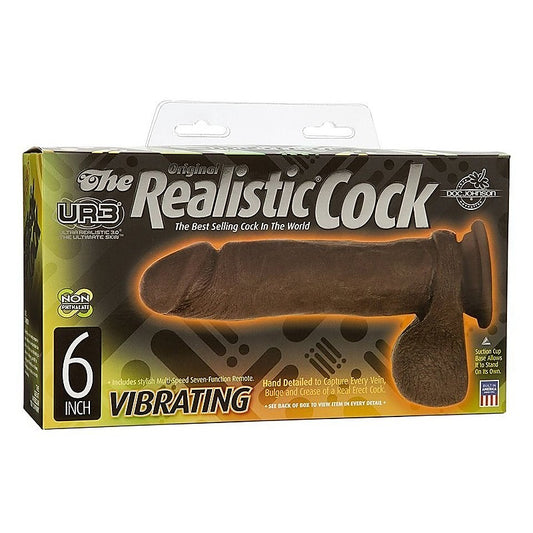 The Vibro 6 Inch Realistic Cock with Balls by Doc Johnson