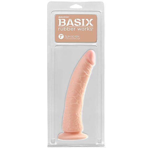 Basix 7 Inch Slim Realistic Dong with Suction Cup