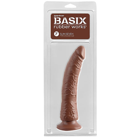 Basix 7 Inch Slim Realistic Dong with Suction Cup