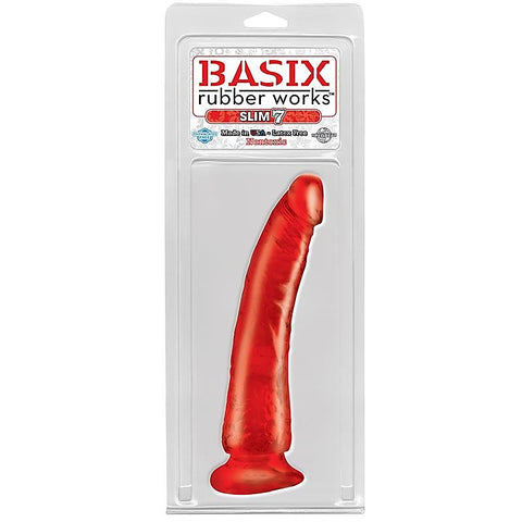 Basix 7 Inch Slim Realistic Dong with Suction Cup