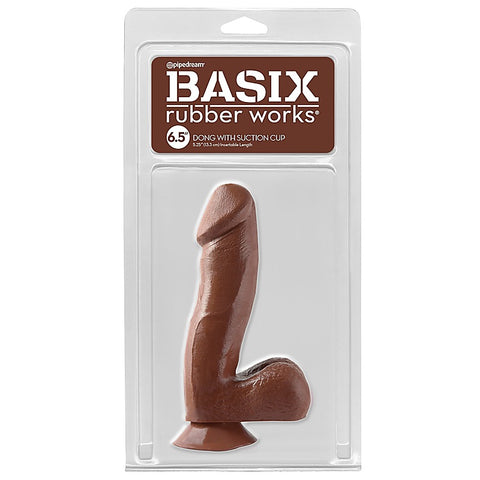 Basix 6.5 Inch Suction Cup Dong with Balls