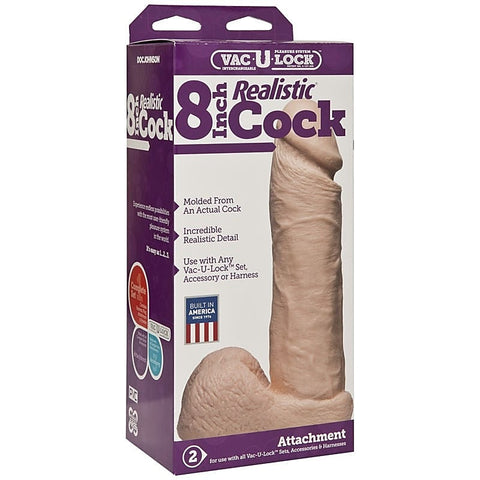 Vac-U-Lock 8 Realistic Cock Vanilla by Doc Johnson