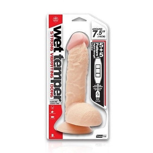 Wet Temper 7.5 Inch Veiny Vibrating Dong by NANMA