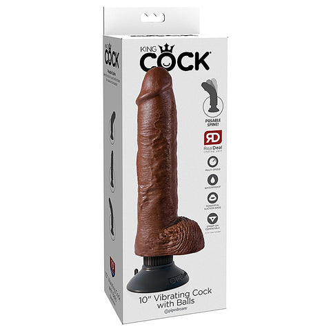 King Cock 10 Inch Vibrating Cock with Balls