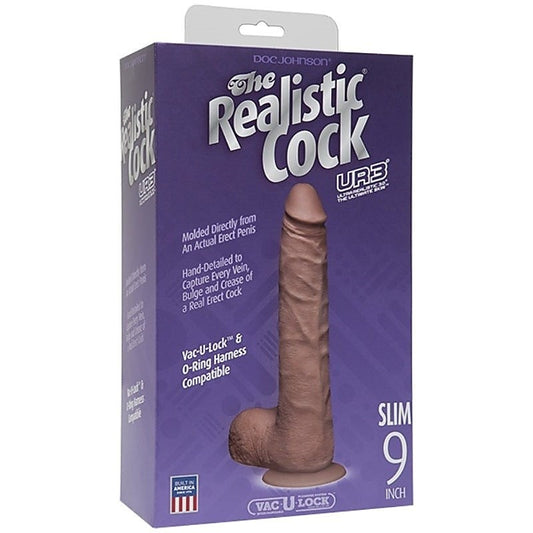 Realistic Cock UR3 9 in. Slim with Balls by Doc Johnson
