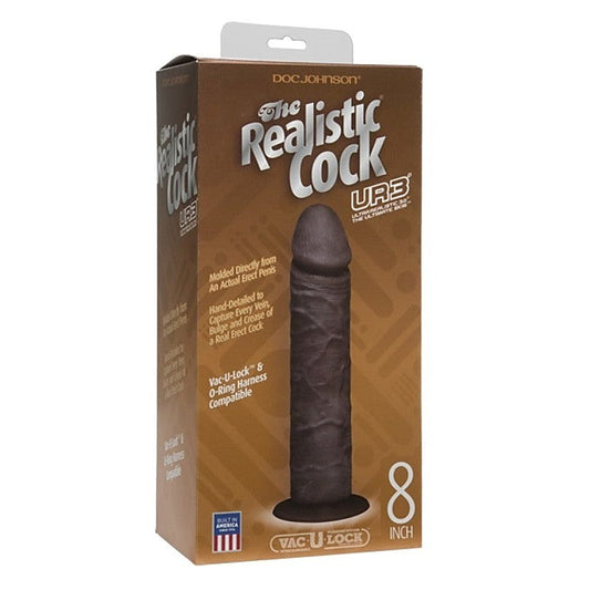 The Realistic Cock UR3 8 in. Black by Doc Johnson