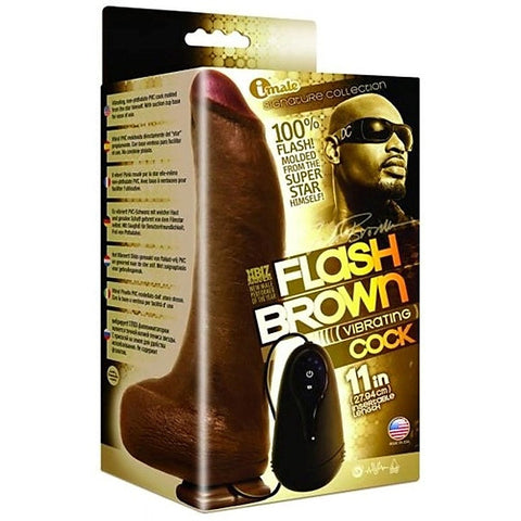 Icon Male Flash Brown 11 Inch Vibrating Cock by Icon Brands