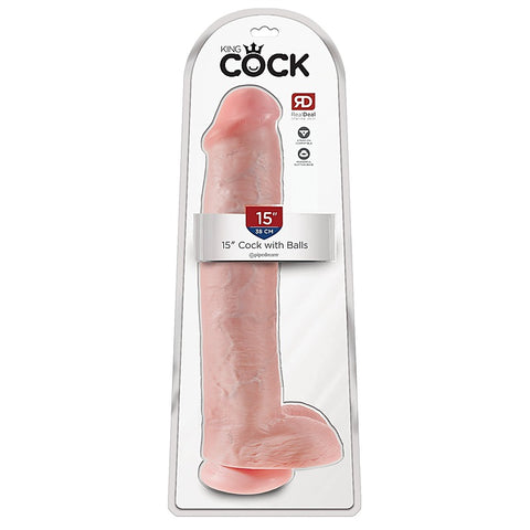 King Cock 15 Inch Realistic Dong with Balls