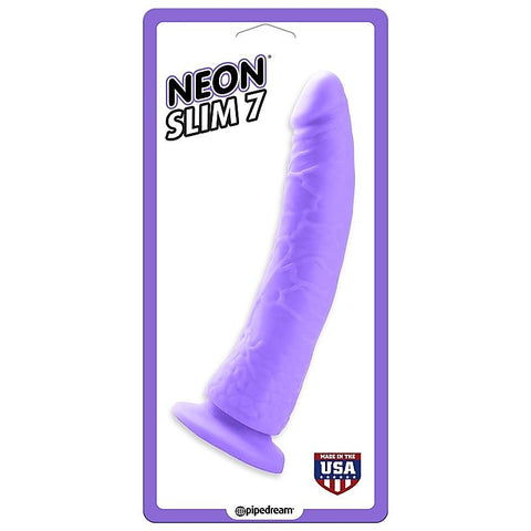 Neon Slim 7 Tapered Tip Realistic Dildo by Pipedream