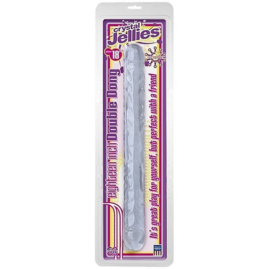 Crystal Jellies 18 Double Dong Clear by Doc Johnson