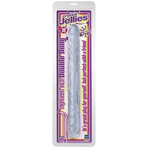 Crystal Jellies 18 Double Dong Clear by Doc Johnson