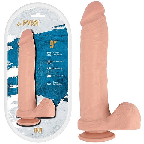 Elon 9 Inches Harness Compatible Dildo by La Viva