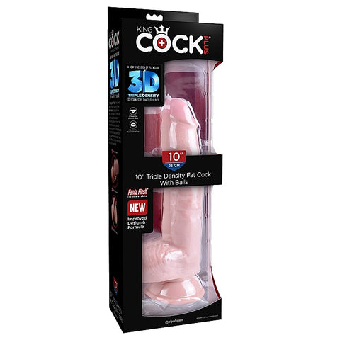 King Cock Plus 10 Inch Triple Density Fat Cock with Balls