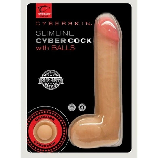 Cyberskin Slimline Cyber Cock with Balls by Topco