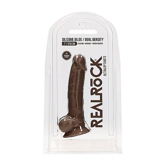 Realrock Ultra Silicone Dildo with Balls Brown