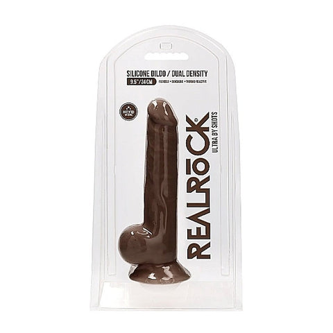 Realrock Ultra Silicone Dildo with Balls Brown