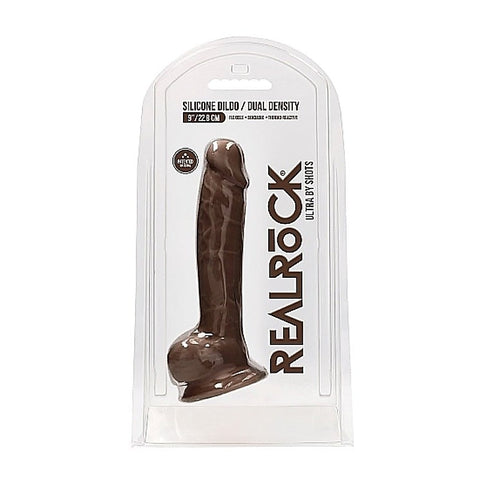 Realrock Ultra Silicone Dildo with Balls Brown