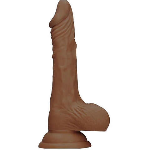 Realrock Skin Dildo with Balls Brown by Shots Toys