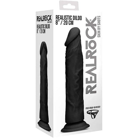 Realrock Skin Dildo Black by Shots Toys