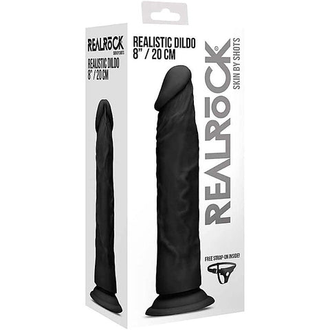 Realrock Skin Dildo Black by Shots Toys