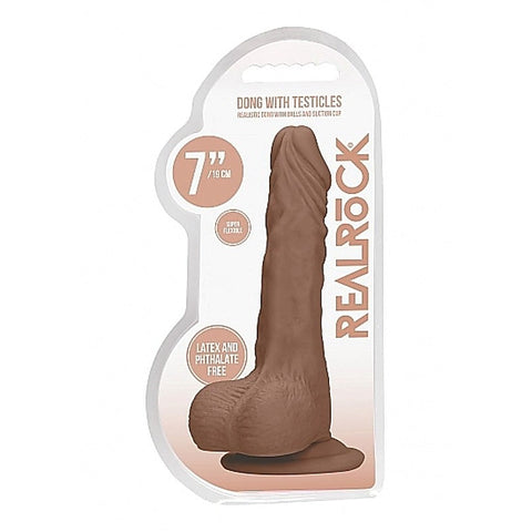 Realrock Skin Dong with Testicles 7 inch by Shots Toys