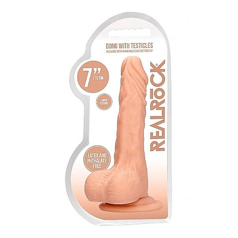 Realrock Skin Dong with Testicles 7 inch by Shots Toys