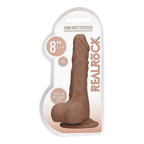 Realrock Skin Dong with Testicles 8 inch by Shots Toys