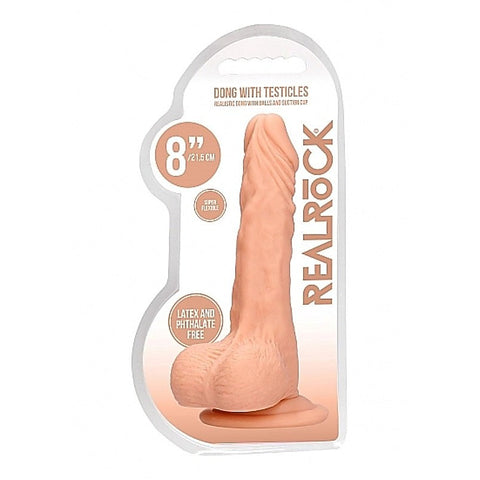 Realrock Skin Dong with Testicles 8 inch by Shots Toys