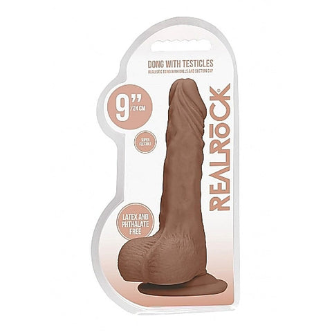 Realrock Skin Dong with Testicles 9 inch by Shots Toys