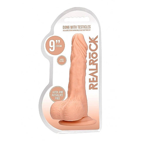 Realrock Skin Dong with Testicles 9 inch by Shots Toys