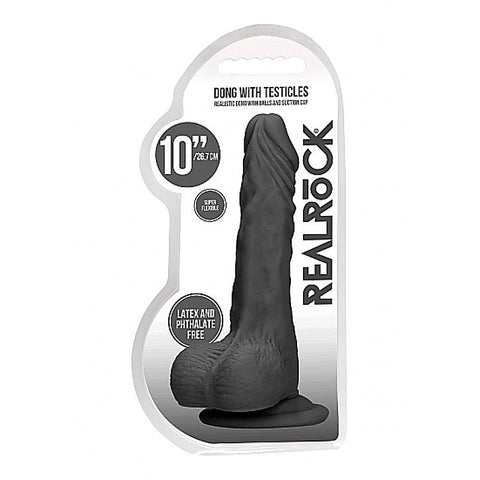 RealRock Skin Dong with Testicles 10 Inch by Shots Toys