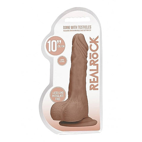 RealRock Skin Dong with Testicles 10 Inch by Shots Toys