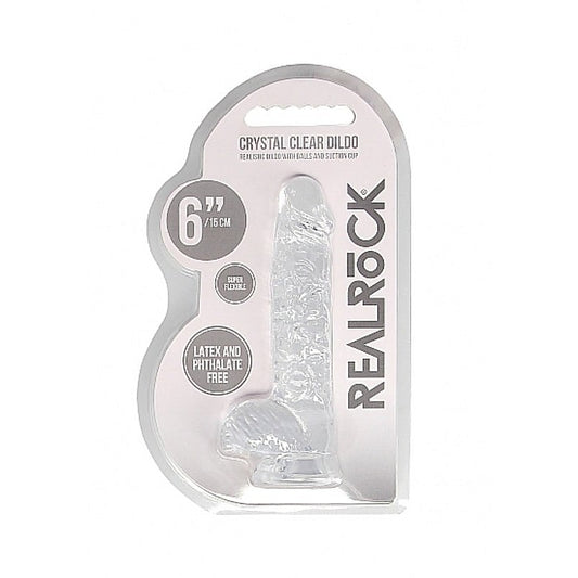 Realrock Crystal Clear Dildo with Balls 6 inch by Shots Toys