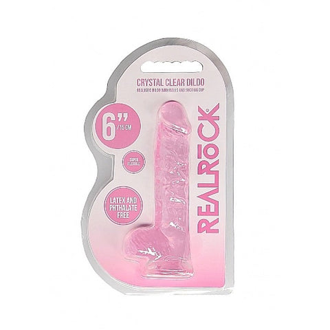 Realrock Crystal Clear Dildo with Balls 6 inch by Shots Toys