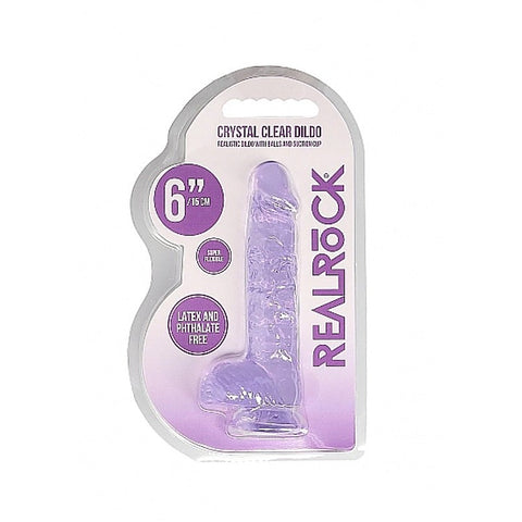 Realrock Crystal Clear Dildo with Balls 6 inch by Shots Toys