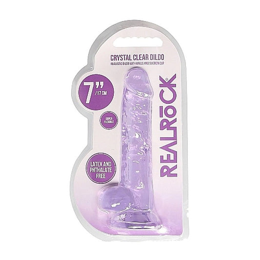 Realrock Crystal Clear Dildo with Balls by Shots Toys