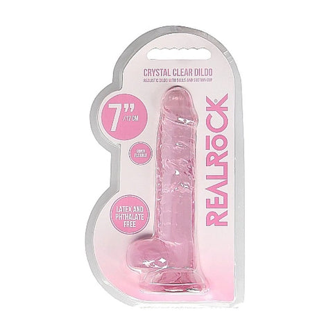 Realrock Crystal Clear Dildo with Balls by Shots Toys