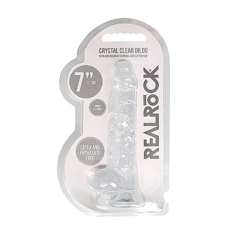 Realrock Crystal Clear Dildo with Balls by Shots Toys