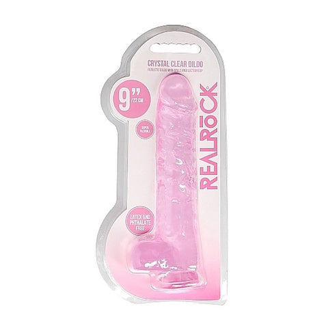 Realrock Crystal Clear Dildo with Balls 9 Inch by Shots Toys