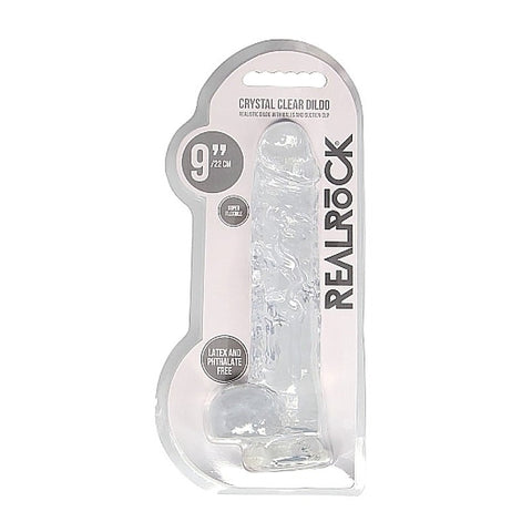 Realrock Crystal Clear Dildo with Balls 9 Inch by Shots Toys