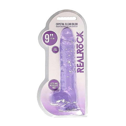 Realrock Crystal Clear Dildo with Balls 9 Inch by Shots Toys
