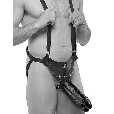King Cock 11 Inch Two Cocks One Hole Hollow Strap-on System