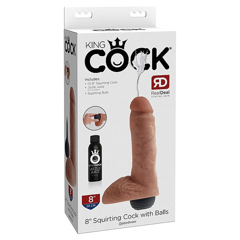 King Cock 8 Inch Realistic Squirting Cock with Balls