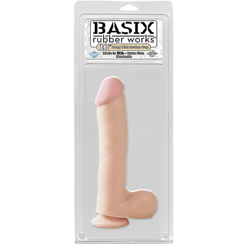 Basix 10 Inch Suction Cup Realistic Dildo