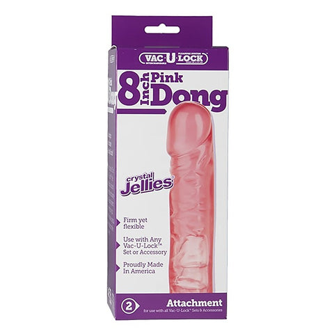 Vac-U-Lock 8 Inch Crystal Jellies Realistic Dong