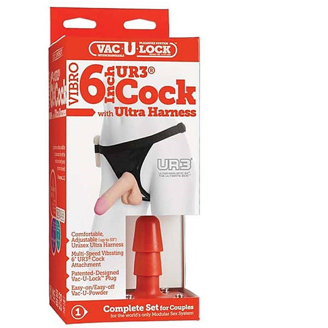 Vac-U-Lock Vibrating Sex Harness with 6" Cock by Doc Johnson