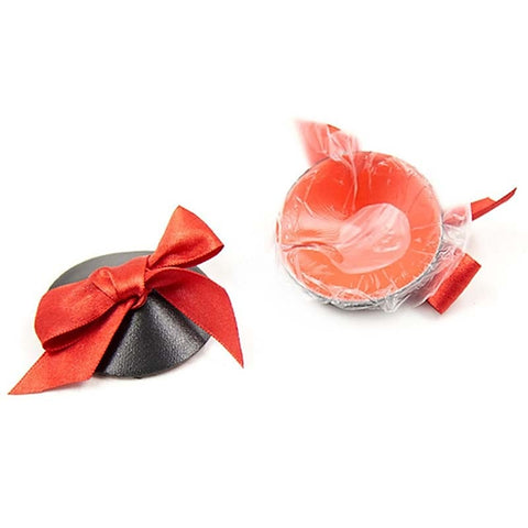 Lather Nipple Pasties With Bow by Ella Bidoe