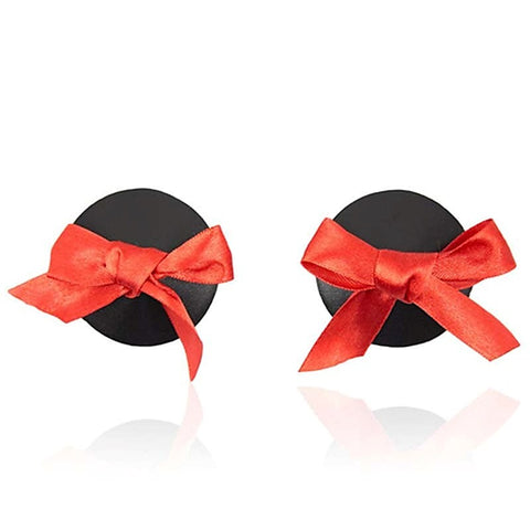 Lather Nipple Pasties With Bow by Ella Bidoe